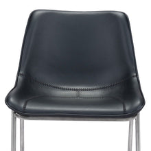 Load image into Gallery viewer, 21.7" x 20.7" x 39.8" Steel Low Back Counter Height Bar Chairs (Set of 2) - Black And Silver
