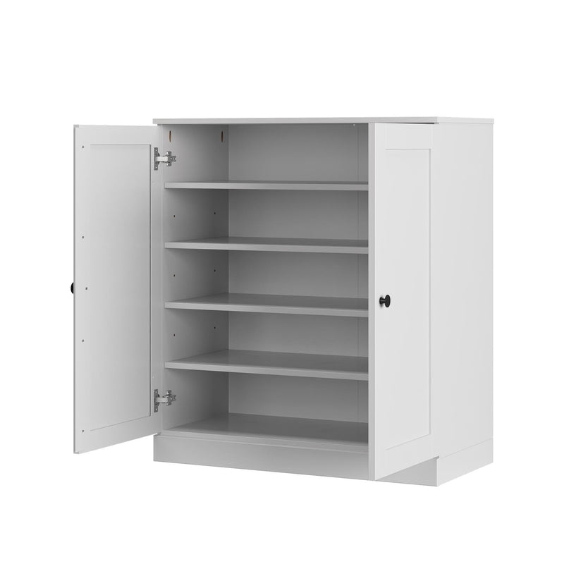 Twenty Pair Solid Woodshoe Storage Cabinet (752344) - White