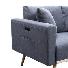 Load image into Gallery viewer, Easton - Fabric Sofa With USB Charging Ports Pockets And Pillows

