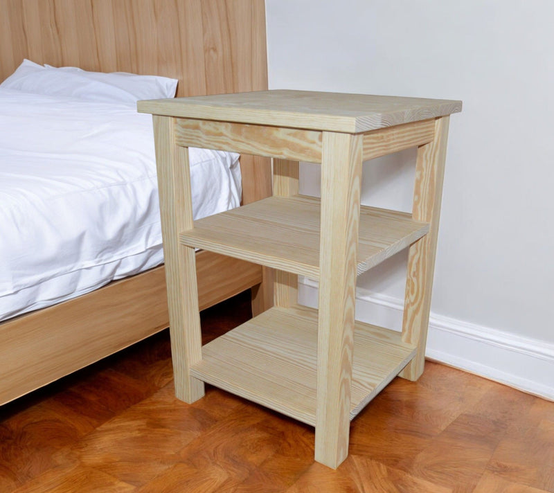 28" Solid Wood Nightstand - Tan