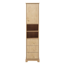 Load image into Gallery viewer, Tall Bathroom Cabinet With 1 Door, 3 Drawers, Open Storage - Wood
