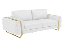 Load image into Gallery viewer, Italian Leather Sofa &amp; Silver Legs - White
