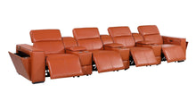 Load image into Gallery viewer, Top Grain Leather Reclining Metal USB Sofa (720421) - Camel
