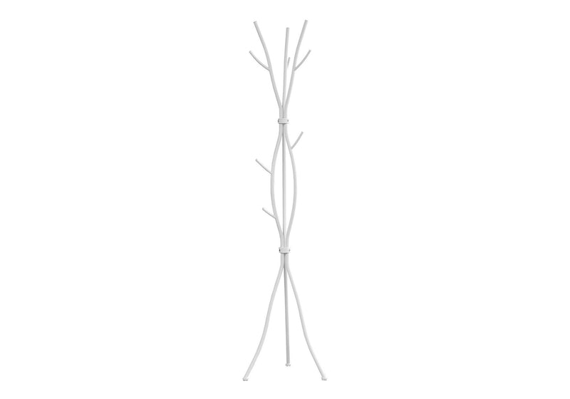 74" Metal Modern Tree Branch Coat Rack - White