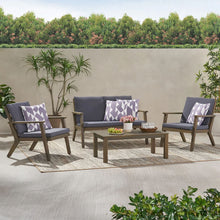 Load image into Gallery viewer, Avacyn - Outdoor Acacia Wood 4 Seater Chat Set With Cushions
