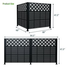 Load image into Gallery viewer, 2 Panels Privacy Screen Outdoor Privacy Panels, Trash Can Enclosure, Air Conditioner Fence - Black
