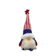 Load image into Gallery viewer, Fabric Independence Day Standing Gnome Tabletop Sculpture With LED - Red / White / White
