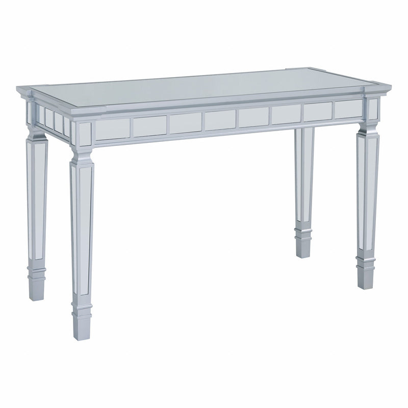 Mirrored Writing Desk With Two Drawers - Silver