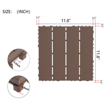 Load image into Gallery viewer, Plastic Interlocking 44 Pack Patio Deck Tiles, Square Waterproof Outdoor All Weather Use
