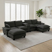 Load image into Gallery viewer, Modular Cloud Couch Sofa With Cup Holders &amp; Storage, USB Port
