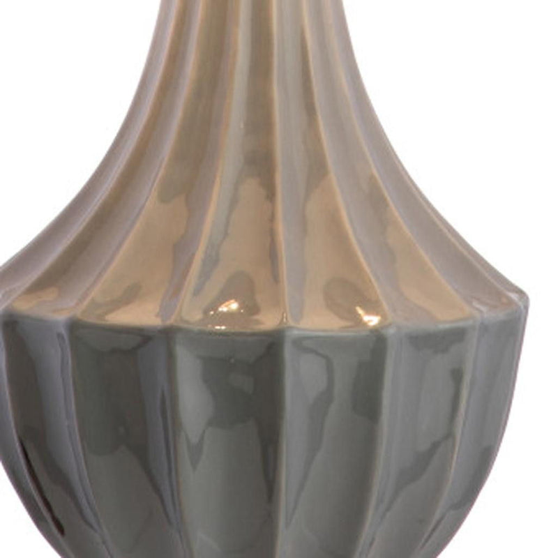 25" Novelty Table Lamp With Drum Shade - Gray