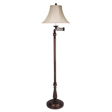 Load image into Gallery viewer, Swing Arm Floor Lamp With Champagne Bell Shade - Rust
