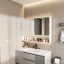 Load image into Gallery viewer, Aluminium Medicine Cabinet Mirror, With 3 Colors LED Light And Defogging Function - Khaki
