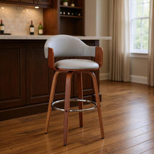 Load image into Gallery viewer, Swivel Low Back Bar Height Bar Chair - Gray And Brown
