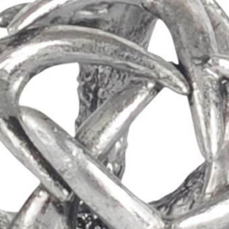 Faux Antler Decorative Orb - Antiqued Silver