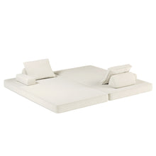 Load image into Gallery viewer, Multifunctional Convertible Sofa Bed With 2 Tumbler Backrests And 2 Pillows, Deep Seat Couch
