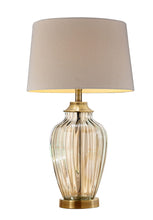 Load image into Gallery viewer, Metal Bedside Table Lamp With Tan Shade - Bronze
