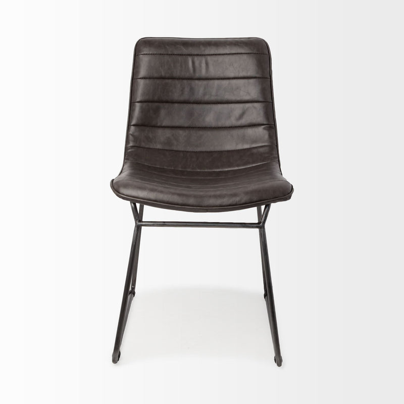 Faux leather Side Chairs (Set of 2) - Black