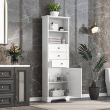 Load image into Gallery viewer, Tall Storage Cabinet With 3 Drawers And Adjustable Shelves For Bathroom
