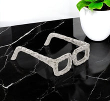 Load image into Gallery viewer, Textured Square Eyeglasses Tabletop Sculpture - Silver
