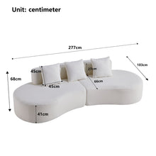Load image into Gallery viewer, Curved Boneless Couch, Half Moon Sofa, 5 Seat Couch With High Density Foam Filled For Living Room - White
