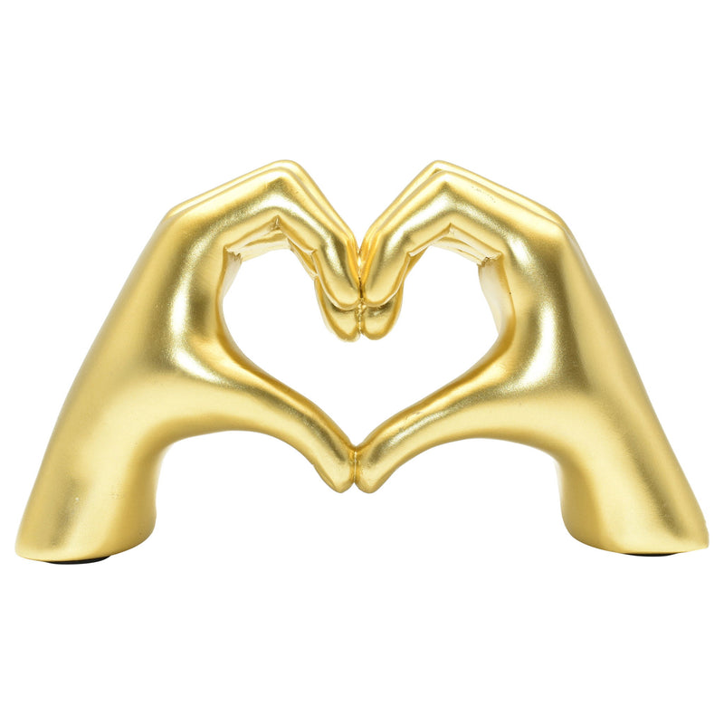 Heart Hands Tabletop Sculpture - Gold