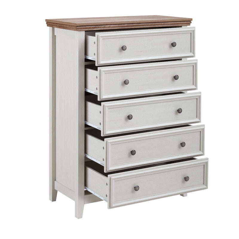 Five Drawer Dresser - Beige / Brown