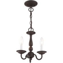 Load image into Gallery viewer, 11" Three Light Dimmable Chandelier With Shades - Bronze
