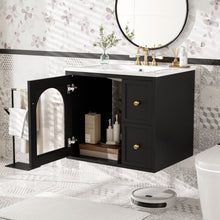 Load image into Gallery viewer, Wall-Mounted Bathroom Vanity Set With Sink, 2 Drawers And Soft-Close Door
