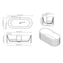 Load image into Gallery viewer, 67" Freestanding Solid Surface Bathtub, Luxury Engineered Stone Resin Freestanding Soaking Bathtub With Overflow And Pop-Up Drain Cupc Certified 23S13-67 - Matte White

