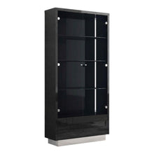 Load image into Gallery viewer, Wood Display Cabinet With LED With Two Doors One Drawer - Dark Gray
