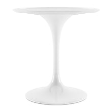 Load image into Gallery viewer, 32" Rounded Fiberglass And Metal Pedestal Base Dining Table - White
