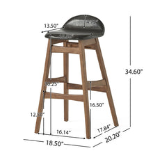 Load image into Gallery viewer, Contemporary Bar Stool With Stylish Seat And Small Backrest
