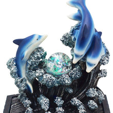 Load image into Gallery viewer, Poly Dolphins Tabletop Fountain - Blue
