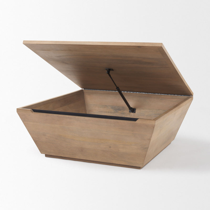 Square Lift Top Coffee Table - Gray / Brown
