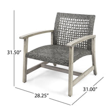 Load image into Gallery viewer, Outdoor Club Chair With Rattan Cover And Acacia Wood Frame - Gray
