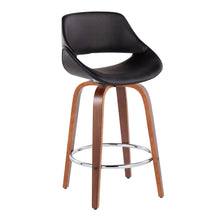 Load image into Gallery viewer, Fabrico - Mid Century Modern, Fixed Height Counter Stool With Round Footrest (Set of 2)

