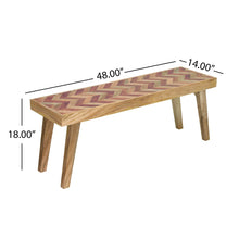 Load image into Gallery viewer, Artisan - Handcrafted Mango Wood Bench Rustic Boho Style - Natural
