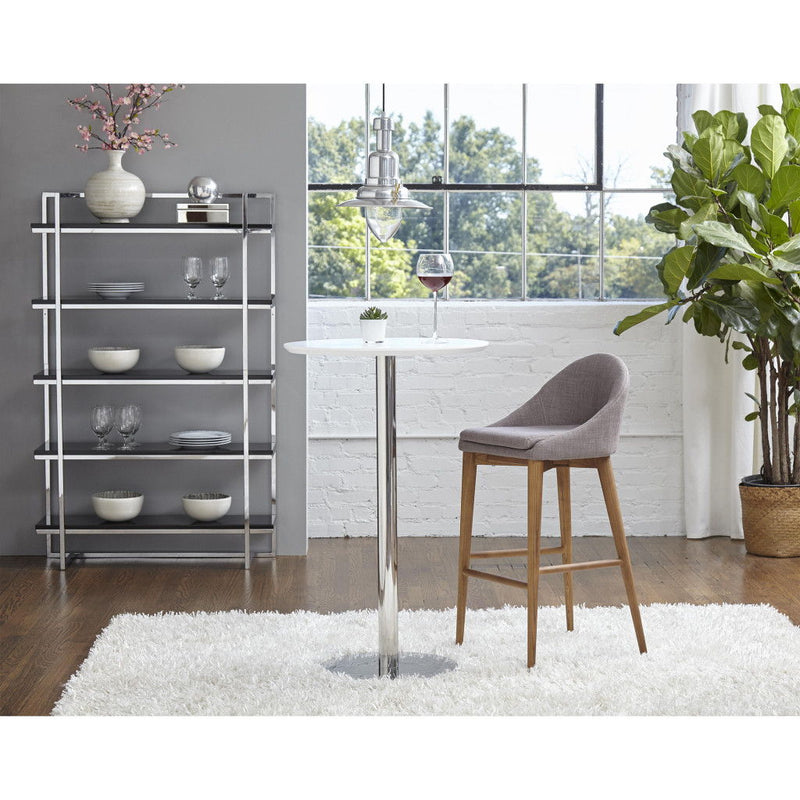 Metallic Rounded Steel Bar Table - White And Silver
