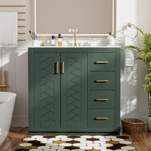 Load image into Gallery viewer, Bathroom Vanity With Sink Combo, Storage Cabinet, Freestanding Set With 3 Drawers &amp; Soft Closing Doors
