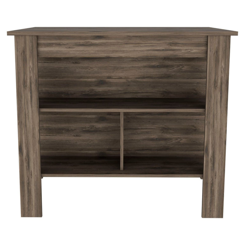 41" Island For Kitchen With Storage - Brown