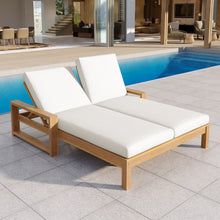 Load image into Gallery viewer, Outdoor Double Lounge Chair With 5 Position Adjustable Backrest

