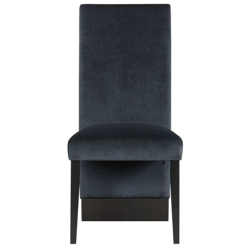 Upholstered In Velvet Dining Room Side Chairs (Set of 2) - Black