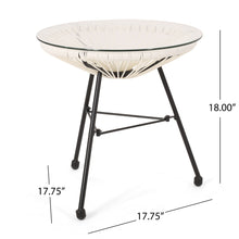Load image into Gallery viewer, Nusa - Modern Rattan Side Table With Tempered Glass Top
