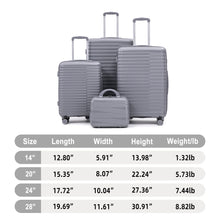 Load image into Gallery viewer, 4 Piece Luggage Set, Combination Lock

