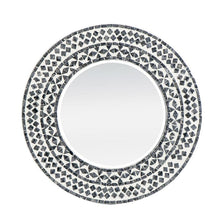 Load image into Gallery viewer, 24" Round And Shell Framed Accent Mirror - Black / White
