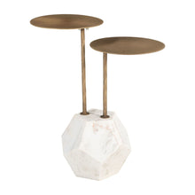 Load image into Gallery viewer, 25" Marble Pedestal End Table - White
