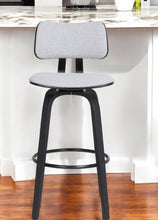 Load image into Gallery viewer, Fabric Swivel Low Back Counter Height Bar Chair - Light Gray And Black
