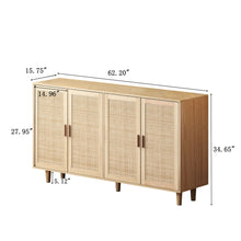 Load image into Gallery viewer, Elegant And Functional 4 Door Rattan Decorative Storage Cabinet
