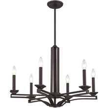 Load image into Gallery viewer, 27'' Six-Light Dimmable Chandelier With Shades - Bronze
